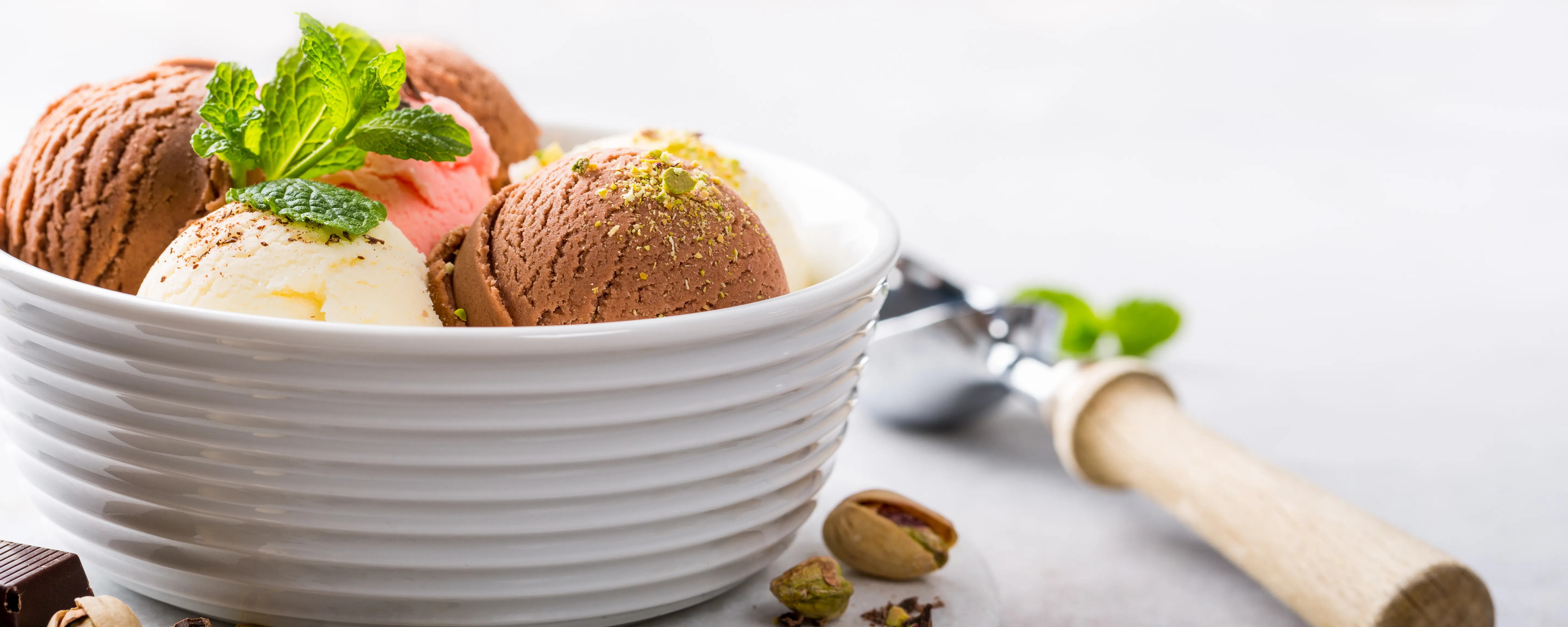 Ice Cream with Nuts background